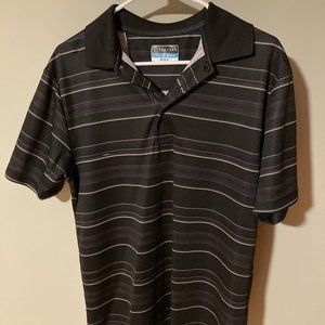Men's PGA Tour Golf Polo Black White Medium